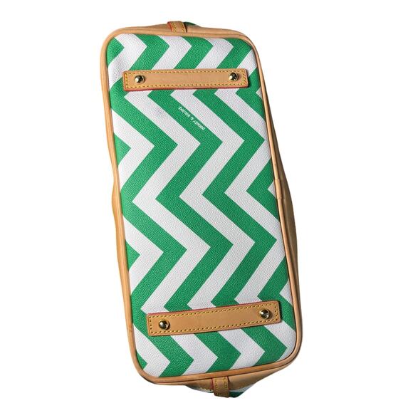 Dooney and Bourke Green Chevron Large Tote Shopping Bag with Coin Purse - Picture 5 of 8